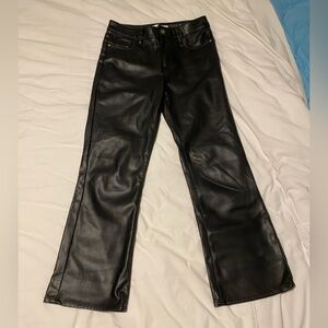 Black faux leather Zara pants